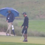 Tiger Woods practices golf at Merion Golf Club ahead of the US Open