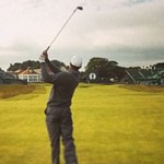 Tiger Woods at The Open Championship at Muirfield, 18th hole