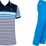 Puma Golf autumn/winter 2013 striped shirt and blue pants.