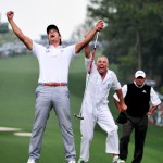 Adam Scott sinks the winning putt for the 2013 Masters Tournament