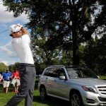 Adam Scott and Mercedes Benz during the hole-in-one challenge