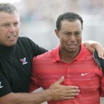 Steve Williams and Tiger Woods together after The Open Championship in 2006