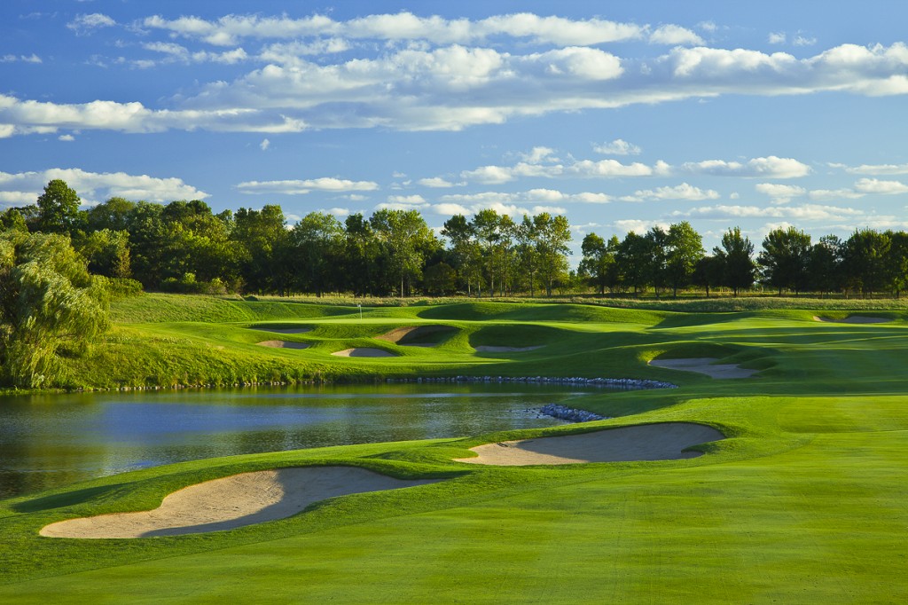 The par-5 8th hole at Conway Farms Golf Club, host of the 2013 BMW Championship for the FedEx Cup.