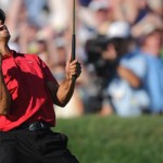 Tiger Woods holes the tying putt at the 2008 US Open at Torrey Pines