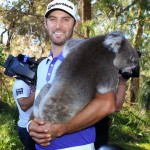 Dustin Johnson with a Koala Bear