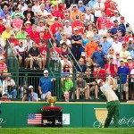 Adam Scott teeing off at the 2013 Presidents Cup