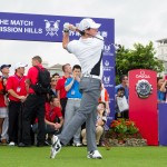 Tiger Woods and Rory McIlroy at Mission Hills Haikou