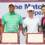 Tiger Woods and Rory McIlroy at Mission Hills Haikou