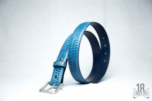 Ace of Clubs Golf Co. Blue Ostrich Golf Belt